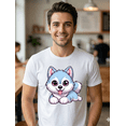 thumbnail image 3 of Playera Blanca Camiseta Estampada Cachorrito Husky, 3 of 5