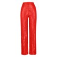thumbnail image 4 of Maean Women's High Waist Wide Leg Pants Sparkle Sequin Bling Glitter Loose Flare Shiny Trendy Long Trousers, 4 of 5
