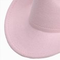 thumbnail image 3 of NOLDARES Kids Cowboy Hat Classic Dress Hat for Boys Girls Fedora Hats for Kid Felt Cap(Pink,4-10 Y), 3 of 6