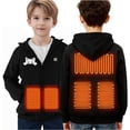 thumbnail image 2 of Boys Girls Jacket,Casual Winter 5 Heating Hoodie Temperature Control Heating Top Heating Zip,Jackets for Girls, 2 of 9