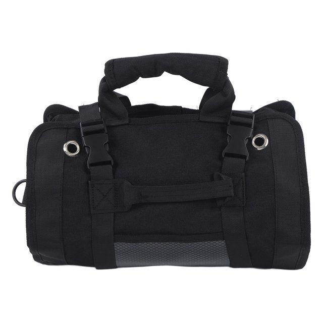 Bolsa enrollable para herramientas, tela Oxford, portátil, multiusos, bolsa de almacenamiento para herramientas, rollo colgante para electricista, fontanero, carpintero, color negro