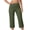 Green, variant on Women Flare Capri Leggings with Pockets Yoga Pants Bootcut Casual Work Summer Lounge White L(L)