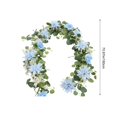 thumbnail image 4 of Blueek Artificial Wedding Arch Flowers - 6ft - Eucalyptus Leaf Vines for Outdoor Decoration, Simulation Faux Floral Garland, Light blue, 4 of 6