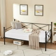 thumbnail image 4 of VECELO Contemporary Metal Daybed Frame With Under-bed Storage Sofa Bed, Twin Size, Black, 4 of 8