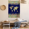 thumbnail image 2 of World Map Abstract Mosaic Global Modern Decor Atlas Design Wall Hanging Tapestry, 2 of 5