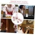 thumbnail image 3 of Practical Japanese Sake Pot with Vintage Style Cups for Warming and Serving Authentic Ceramic Drinkware Set, 3 of 5
