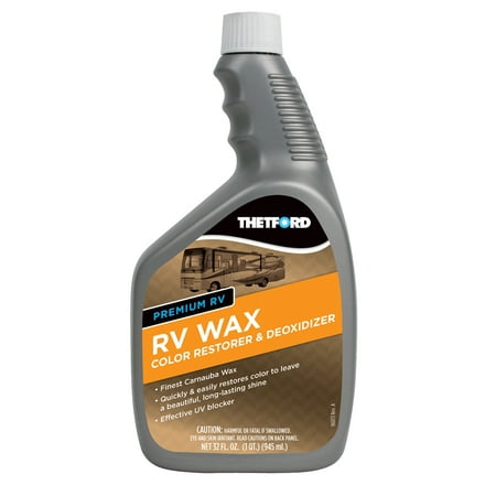 Premium RV Wax - Color Restorer & Oxidation Remover for Cars / RVs / Boats / Motorcycles - 32 oz - Thetford (Best Wax For Motorcycle Plastics)