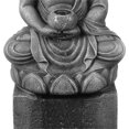 thumbnail image 4 of LuxenHome Fontaine Extérieure en Résine Grise Bouddha Méditant sur Colonne Éclairée, 4 of 8