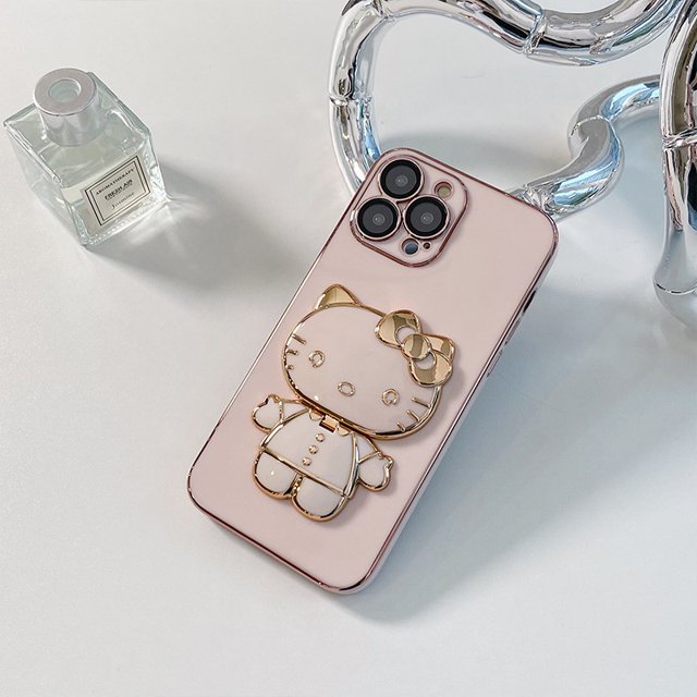 Carcasa Para OPPO Reno 5 6 7 4G 7Z 8 Lite KT Gato Espejo Soporte Polvo Teléfono Funda Gao Jiahui unisex