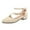 Beige, variant on Women'S Pointed Toe Flats Chic Women'S Faux Suede Flats Spring And Summer New Hollow Four Seasons Shoes Women's Pearl Rhinestone Buckle Low Heel Pointed Shoes