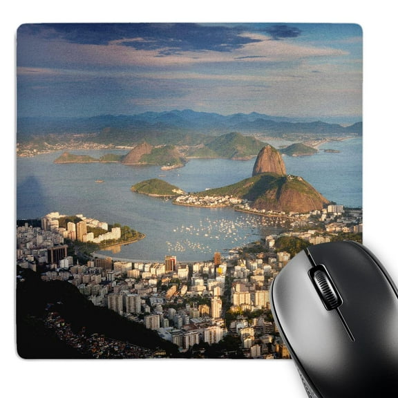 3dRose, View over Sugarloaf mountain in Guanabara Bay, Rio de Janeiro, MousePad