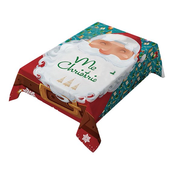 SDJMa Christmas Santa Tablecloth Chair Cover Set Christmas Decorations , Merry Christmas Tablecloth Oil-Proof and Waterproof & Christmas Chair Covers for Dining Room