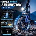 thumbnail image 5 of 1200W Electric Scooter for Adults with Seat, 31MPH & 34 Miles Range, 10" Off-Road All Terrain Tires & Dual Suspension Heavy Duty Foldable E-Scooter, UL2272, 5 of 9