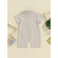 thumbnail image 4 of Bslissey 3M 6M 12M 18M Boys Stripe Print Short Jumpsuit Infant Boy Short Sleeve Lapel Button Down Romper Shorts Newborn Casual Summer Daily Playsuit, 4 of 8