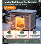 Aivituvin Heated Outdoor Cat House with Heater and Insulated Liner Weatherproof Insulated Feral Cat Shelter for Winter