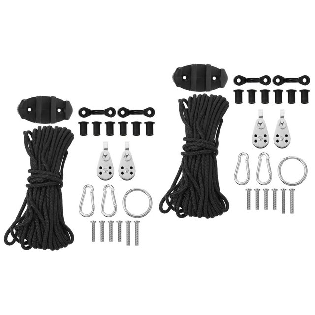 CHUANK Kayak Kit 2 Sets Canoe Anchor Trolley System Accessories Suite Pulley Stabilizer Marine Nylon