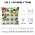thumbnail image 5 of Decorative Throw Pillow Covers of , Red Green Stripes Outdoor Home Decor, Flower Farmhouse Cushion, 5 of 5
