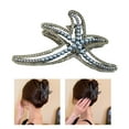 thumbnail image 2 of Sparkling Full Rhinestones Star Fish Hair Clip Sturdy Alloy Construction Hair Claw Clip for Stylish Women Everyday Wear, 2 of 14