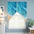 thumbnail image 6 of Ocean Waves Swag Valances for Windows 2 Pack Abstract Gradient Yellow Teal Waves Beach Swag Kitchen Curtains 63 Inches Long Rod Pocket Short Window Treatment for Kitchen Bathroom 36"x63", 6 of 9
