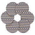 thumbnail image 2 of Haosy Set of 6 Drink Woven Coaster with Holder Heat Resistant Non-Slip Bar Coasters 4 Inches Blue Beige Vintage Damask, 2 of 7