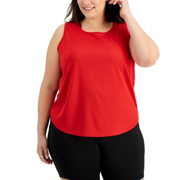 ID Ideology Women's Birdseye Mesh Tank Top Red Size 2X