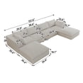thumbnail image 4 of MAYEERTY 157.6" Cloud Sofa White Corduroy Deep Seat Double-Layer Removable Cushion No Assembly Multi-Rooms, 4 of 6