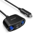thumbnail image 6 of BESTEK 150W 2-Socket Car Cigarette Lighter Splitter Power Adapter DC Outlet Car Charger Dual 2.4A USB with 26 Inches Cord for Cellphone GPS Dash Cam, 6 of 7