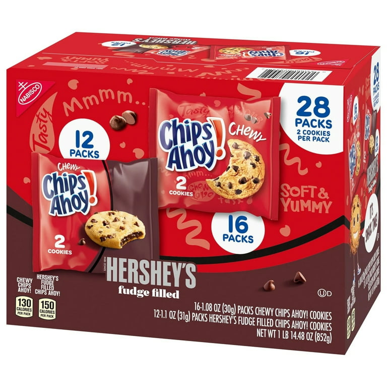 Chips Ahoy! Chewy and Hershey Filled Chocolate Chip Cookies Variety Pack  (28 Ct)
