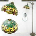 thumbnail image 7 of Tiffany Floor Lamp 64" Tall Industrial Pole Vintage Boho Green Stained Glass Dragonfly Standing Corner Bright Reading Soft Light Arched Adjustable-Living Room Kids Bedroom Office Farmhouse, 7 of 7