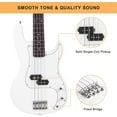 thumbnail image 5 of GLARRY Full Size Electric Bass Guitar Beginner Kit 4 String with AMP, Cable, Strap, Bag and Accessories (White), 5 of 13