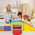 thumbnail image 2 of Costway Ensemble de Jeu d'Activité d'Escalade et de Rampement Multicolore 6 Pcs avec Escaliers Glissades en Tunnel et Rampe, 2 of 10