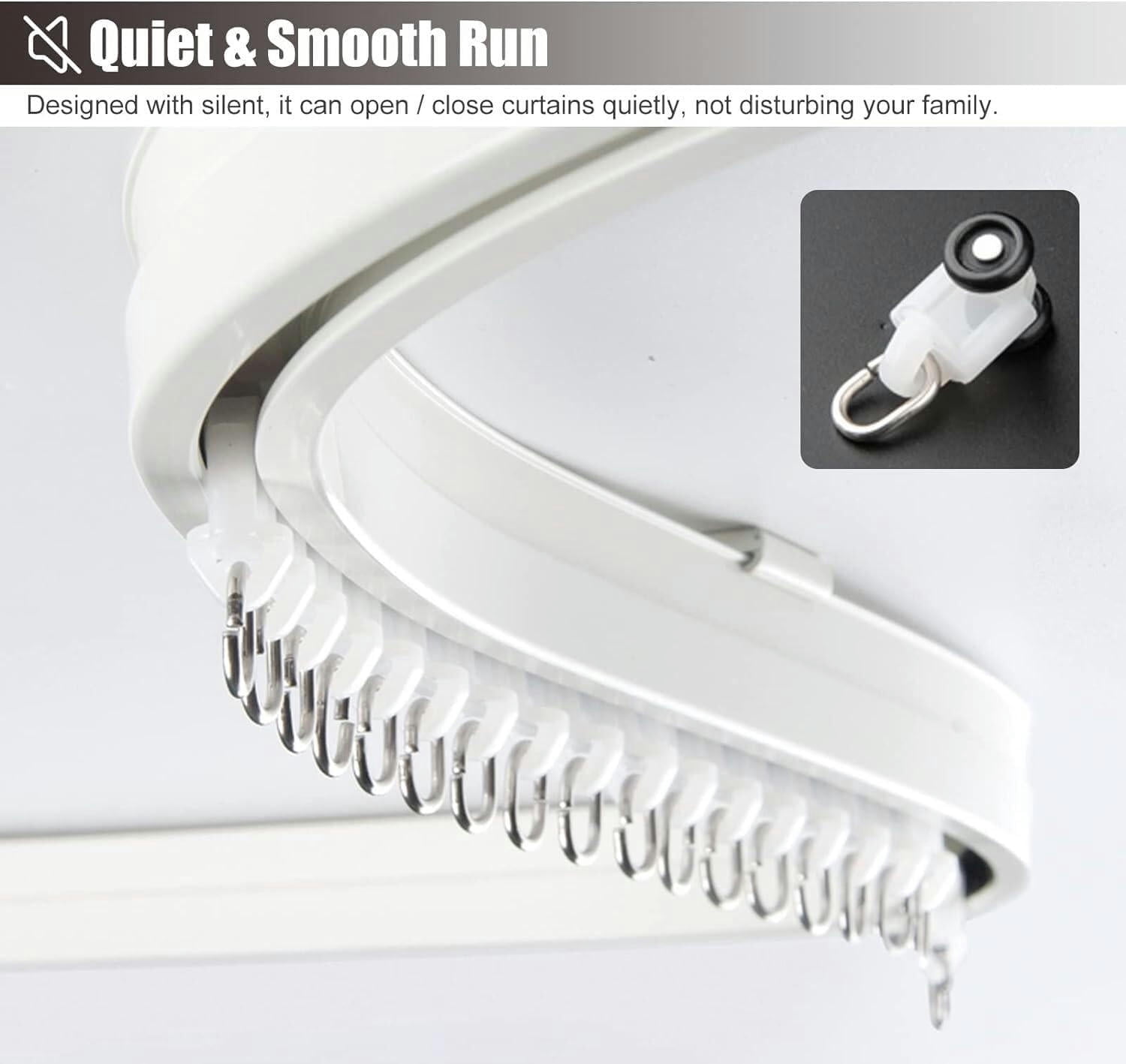 GXCZ Curtain Rods For Windows Wall/ceiling Mounted Curved Curtain Rod, Aluminium Curtain Track For Bathtub Bay Window(Ceiling Mount,300cm/9.8ft)