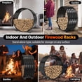 thumbnail image 2 of Round Metal Sheet Firewood Rack by Fireplace Indoor/Beside Fire Pit Outdoor-with Metal Legs,Rustproof,Durable & Stylish Firewood, 2 of 7