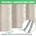 thumbnail image 4 of Seasonwood Beige Shower Curtain Boho Woven Modern Farmhouse Fabric Shower Curtain 72"x84" Textured Tufted Striped, 4 of 9