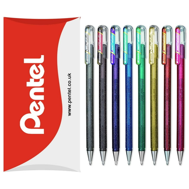 Set de Bolígrafos Pentel Hybrid Dual Metallic Liquid Gel Rollerball K110