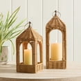 thumbnail image 6 of My Texas House Woven Rattan Lantern, 14.75 in., 6 of 7