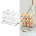 thumbnail image 4 of Caja de almacenamiento de huevos frescos de múltiples capas, estante organizador, contenedor de huevos de pollo para cajón de cocina Blanco Sunnimix Bandeja de almacenamiento de huevos, 4 of 8