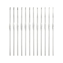 Uxcell Stainless Steel Crochet Hook Set 0.6mm-1.9mm Knitting Needles for DIY Craft Yarn