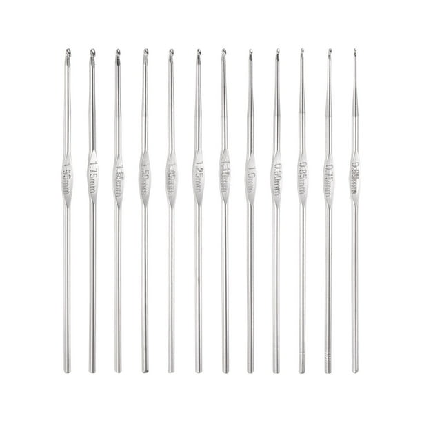 Juego de Agujas Unique Bargains ganchos de ganchillo Inoxidable Acero 0.6mm-1.9mm