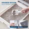 thumbnail image 4 of Caja de arena para gatos Medario, grande, con tapete, cuchara y tapa, color gris, 4 of 7