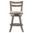 thumbnail image 2 of Cortesi Home Harper Counter Stool Swivel Bar Stool with Back in Solid Wood, Beige Fabric, 2 of 5