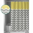 thumbnail image 4 of Yellow Grey Shower Curtain, 72" x 72", Herringbone Abstract Waterproof Bathroom Curtain Washable Shower Curtain Set with 12 Hooks, 4 of 6