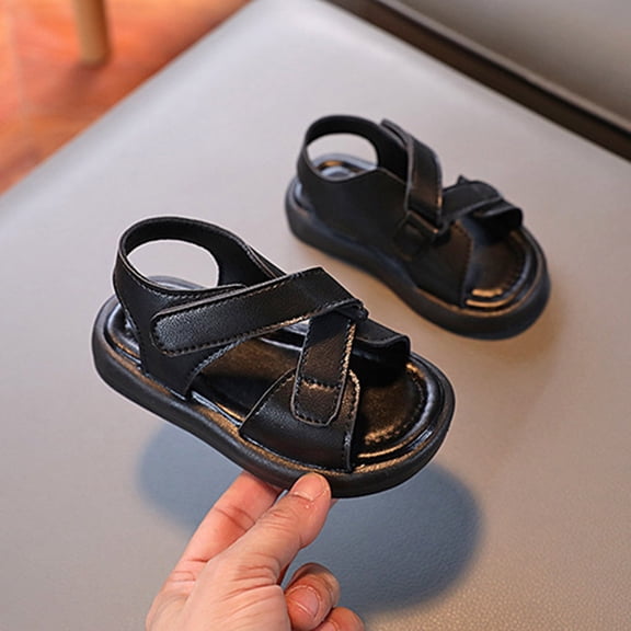 hengsof Boys' Fashion Spring Summer Open Toe Sandals Solid Color Comfortable Toddler Sandals Casual Cute Beach Shoes