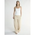 thumbnail image 3 of Scoop Women's Plus Tailored Linen Blend Wide Leg Pants, 32" Inseam, Sizes 14W-28W, 3 of 5