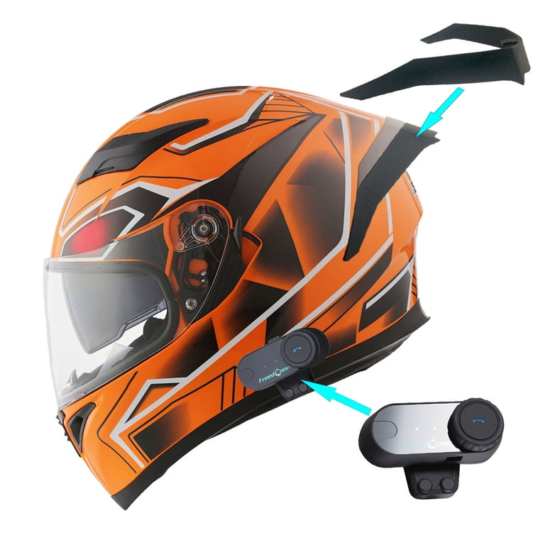 1Storm Motorcycle Modular Full Face Flip up Dual Visor Helmet + Spoiler + Motorcycle Bluetooth Headset: HJK316 Mechanic Orange - Walmart.com 1Storm Motorcycle Modular Full Face Flip up Dual Visor Helmet + Spoiler + Motorcycle Bluetooth Headset: HJK316 Mechanic Orange - Walmart.com