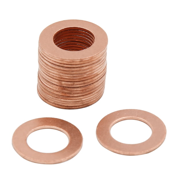 Arandelas Planas Cobre Juntas de círculos de La Placa 12mm Diámetro Interior 20Pcs