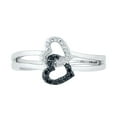 thumbnail image 2 of DGOLD Sterling Silver Black and White Round Diamond Heart Ring (0.05 Cttw), 2 of 3