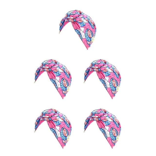 Qarigey Estilos bohemios turbantes para mujer diseño elástico diadema preatada gorra plisada Skullcap moda sombreros Swirly Headcover rosered Type2 NO2 Qarigey CBP206606