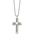 thumbnail image 3 of Chisel Stainless Steel Polished Cross Pendant on a Ball Chain Necklace - 24", 3 of 8