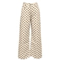 thumbnail image 5 of Women's Polka Dots Straight Leg Jeans Vintage Denim Pants Color Beige Size L, 5 of 6